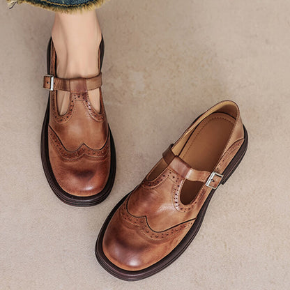 Women’s Wide Fit Brogue Mary Jane Shoes
