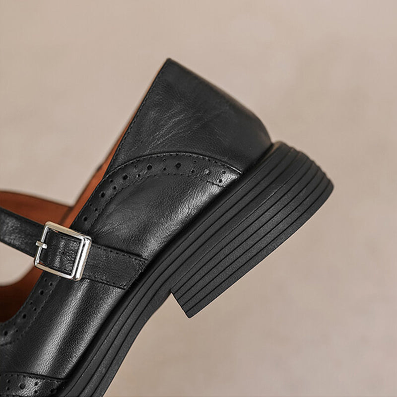 Women’s Wide Fit Brogue Mary Jane Shoes