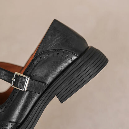 Women’s Wide Fit Brogue Mary Jane Shoes