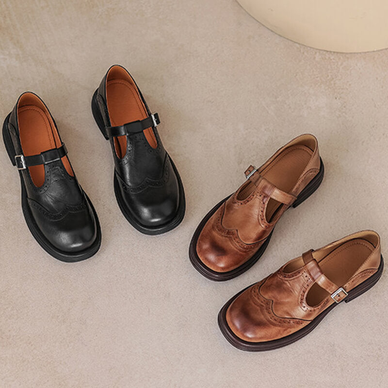 Women’s Wide Fit Brogue Mary Jane Shoes
