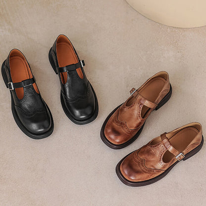 Women’s Wide Fit Brogue Mary Jane Shoes