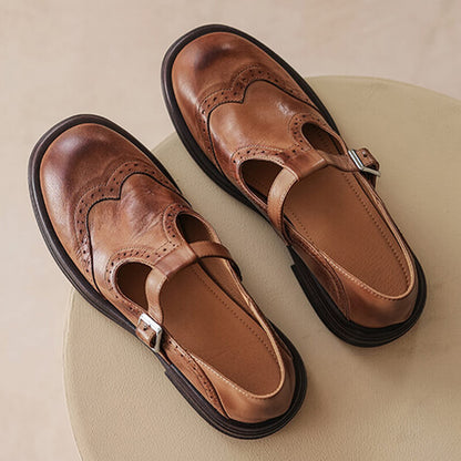 Women’s Wide Fit Brogue Mary Jane Shoes