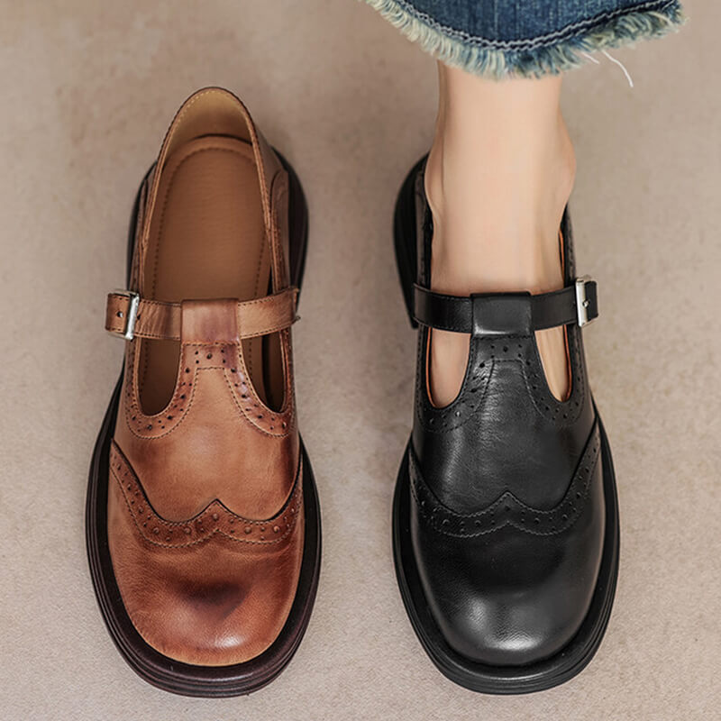 Women’s Wide Fit Brogue Mary Jane Shoes