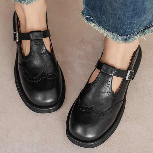 Women’s Wide Fit Brogue Mary Jane Shoes