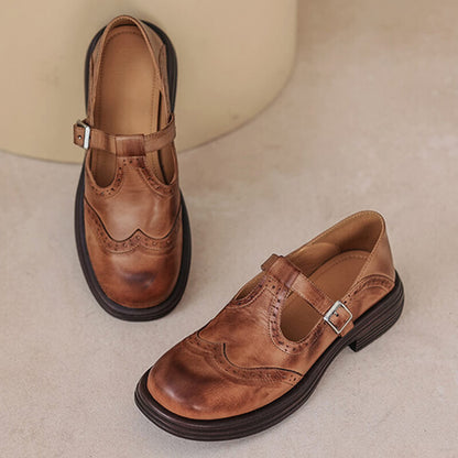 Women’s Wide Fit Brogue Mary Jane Shoes