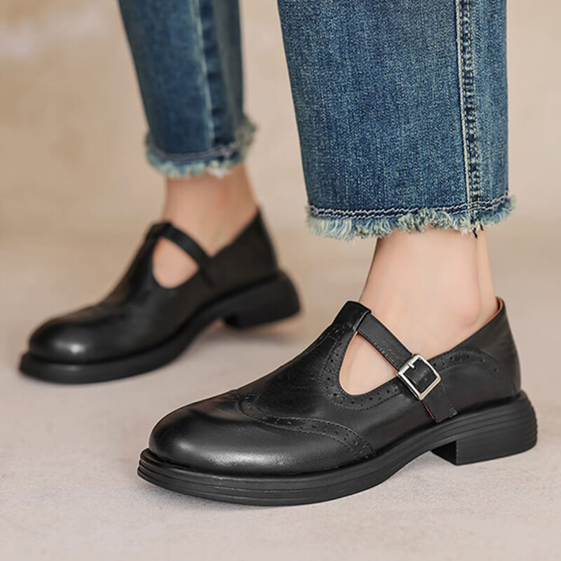 Women’s Wide Fit Brogue Mary Jane Shoes