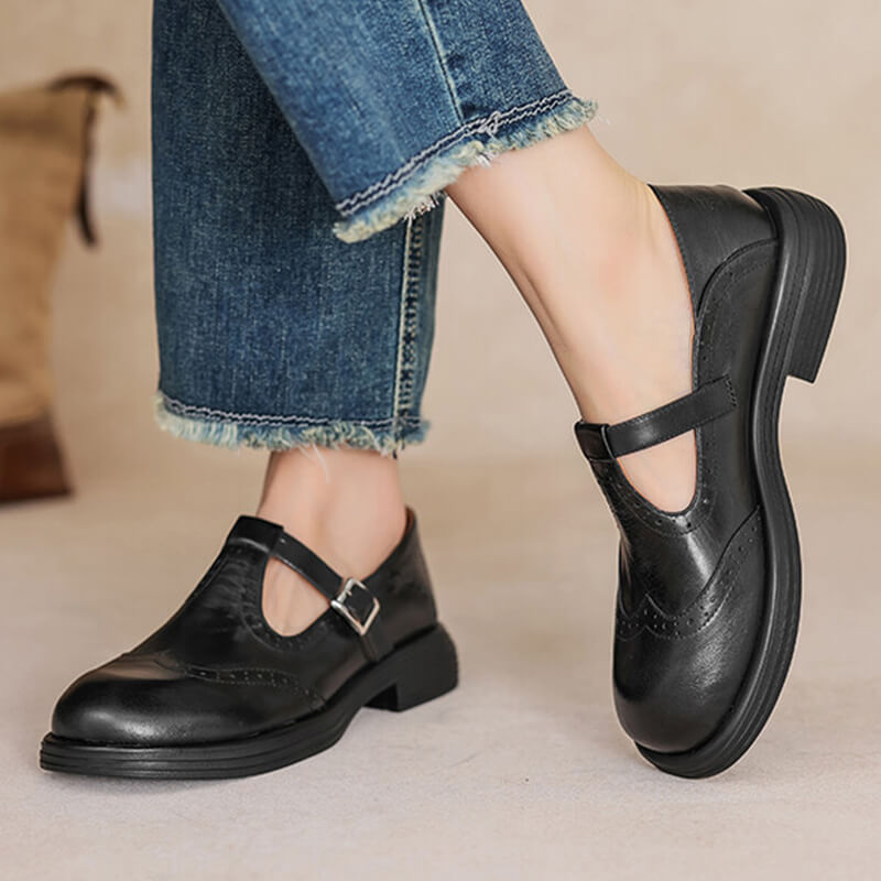Women’s Wide Fit Brogue Mary Jane Shoes