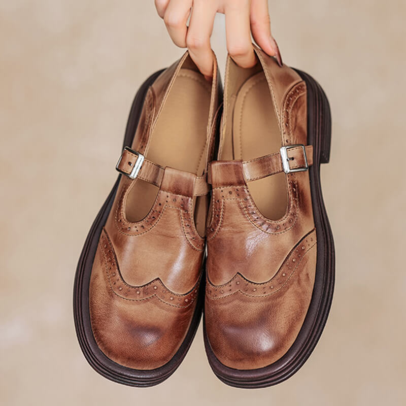 Women’s Wide Fit Brogue Mary Jane Shoes