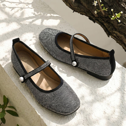 Women’s Rhinestone Mary Jane Flat Shoes