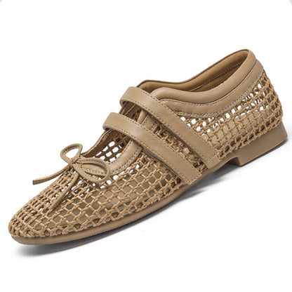 Women’s Woven Leather Mary Jane Flat Sandals