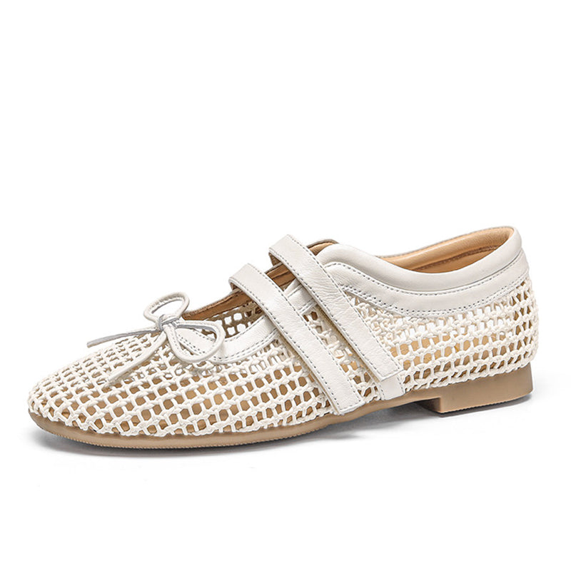 Women’s Woven Leather Mary Jane Flat Sandals